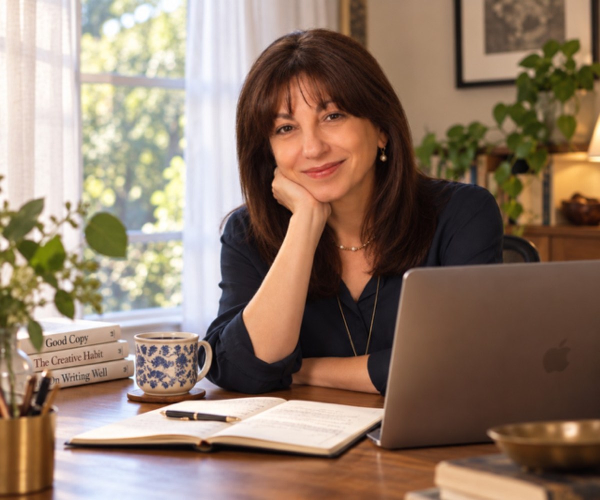 Portrait of Lisa Randazzo at her desk